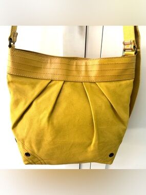 BURBERRY Blue Label Vintage Cotton Canvas Crossbody/ Messenger Bag Mustard